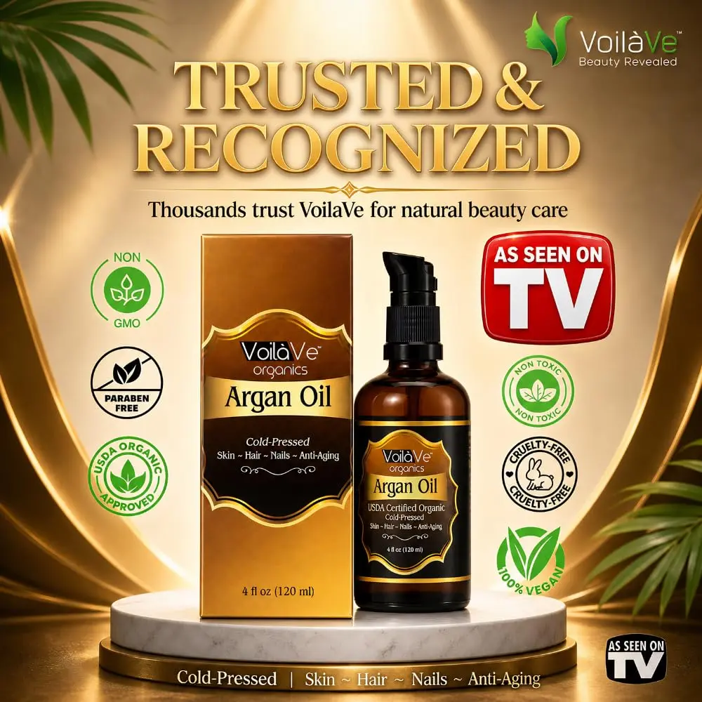 VoilaVe USDA Organic Argan Oil 118ml (4 fl oz) | Pure Cold-Pressed for Skin, Nails & Hair Growth - view 8