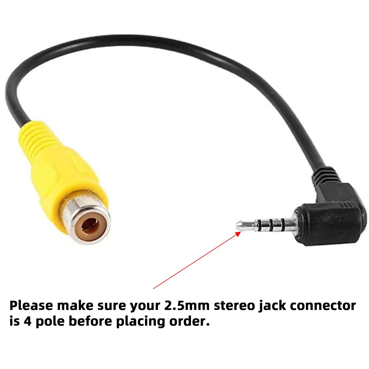 iSaddle RCA to 2.5mm AV-in Cable for GPS & Camera | Easy RCA to AV Conversion (120 chars) - view 2