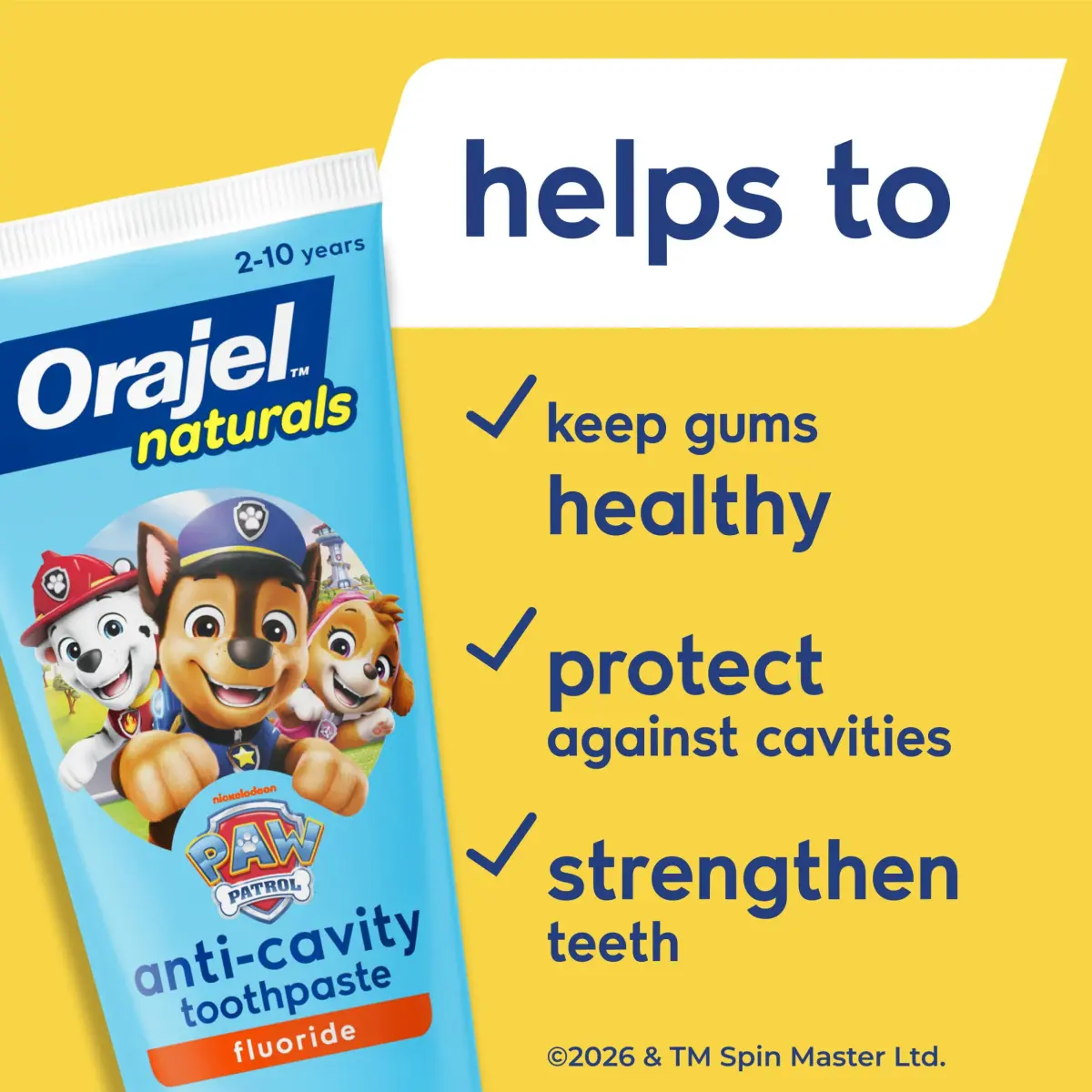 Orajel Naturals PAW Patrol Kids Fluoride Toothpaste 120ml (4.2 Oz) | Cavity Protection & Healthy Gums - view 3
