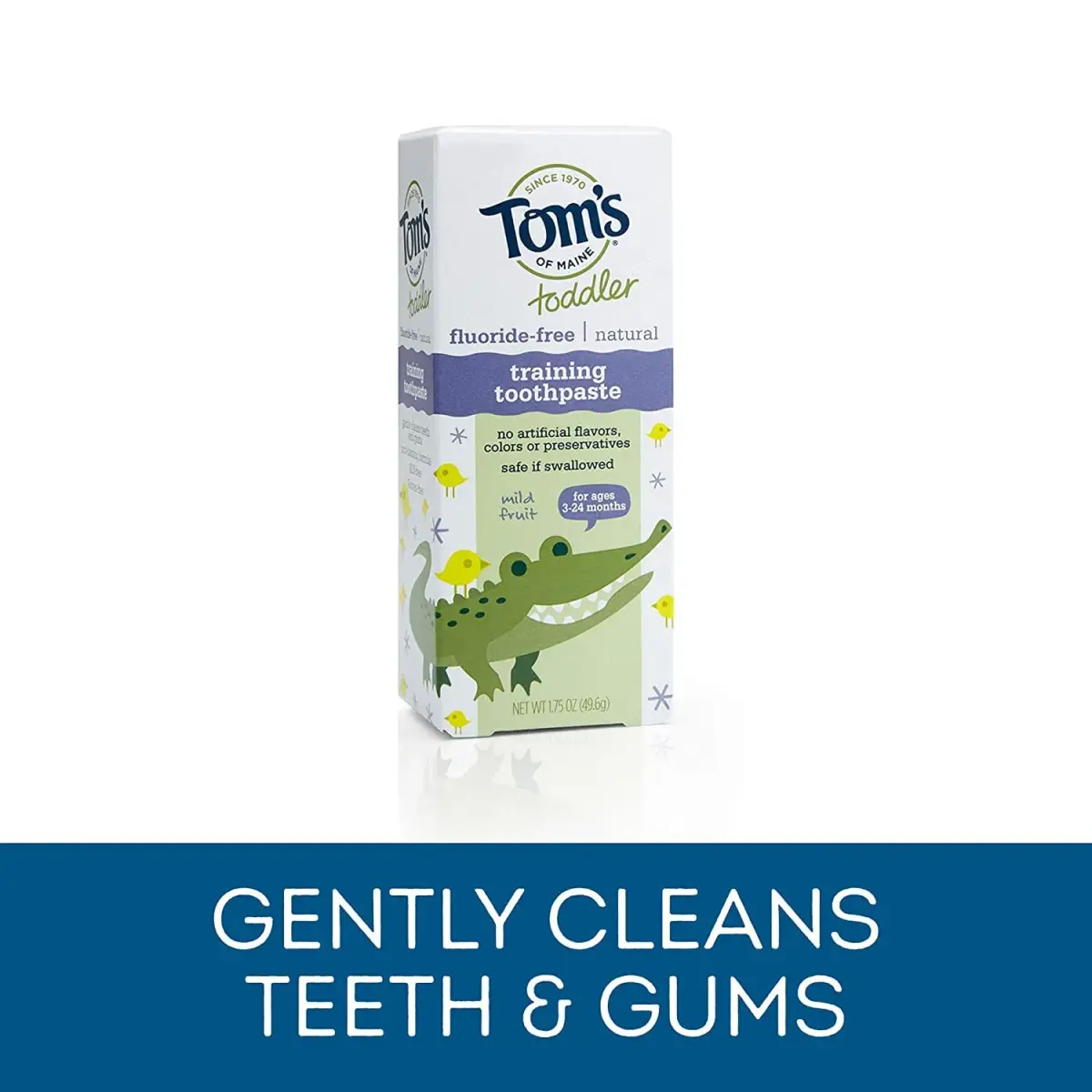 Tom's of Maine Toddlers Natural Toothpaste Mild Fruit Gel 50ml (1.75 Oz) | Fluoride-Free for Ages 3-24 Months - view 7