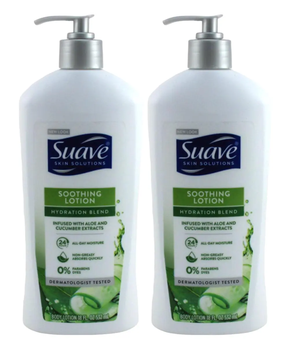 Suave+ Soothing Aloe & Cucumber Skin Lotion 532ml (18 fl Oz) (2-Pack) | Dermatologist Tested for Dry Skin - main product image