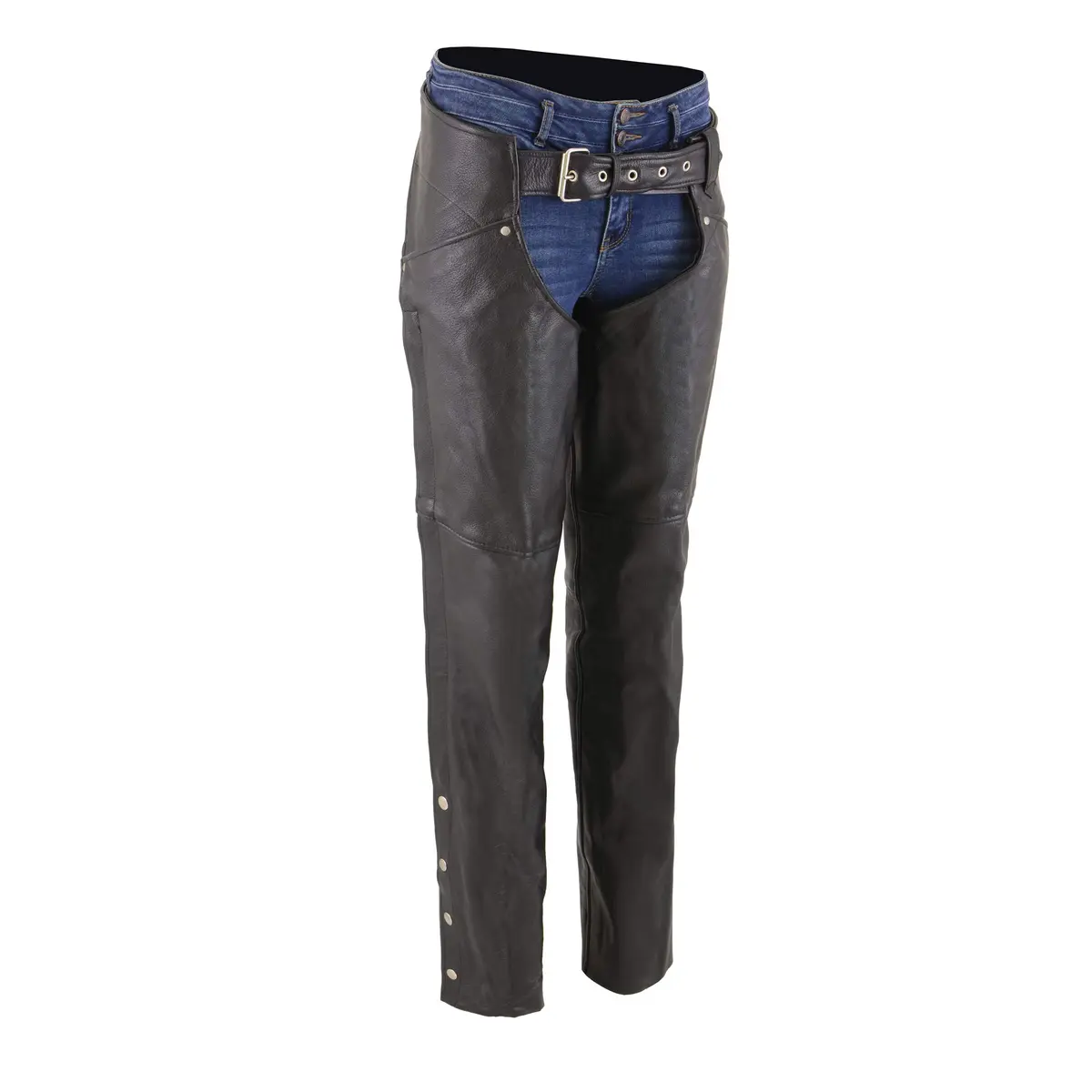 Milwaukee Leather Women's Chaps (Black, XX-Large) | Premium Cowhide Motorcycle Gear - view 2