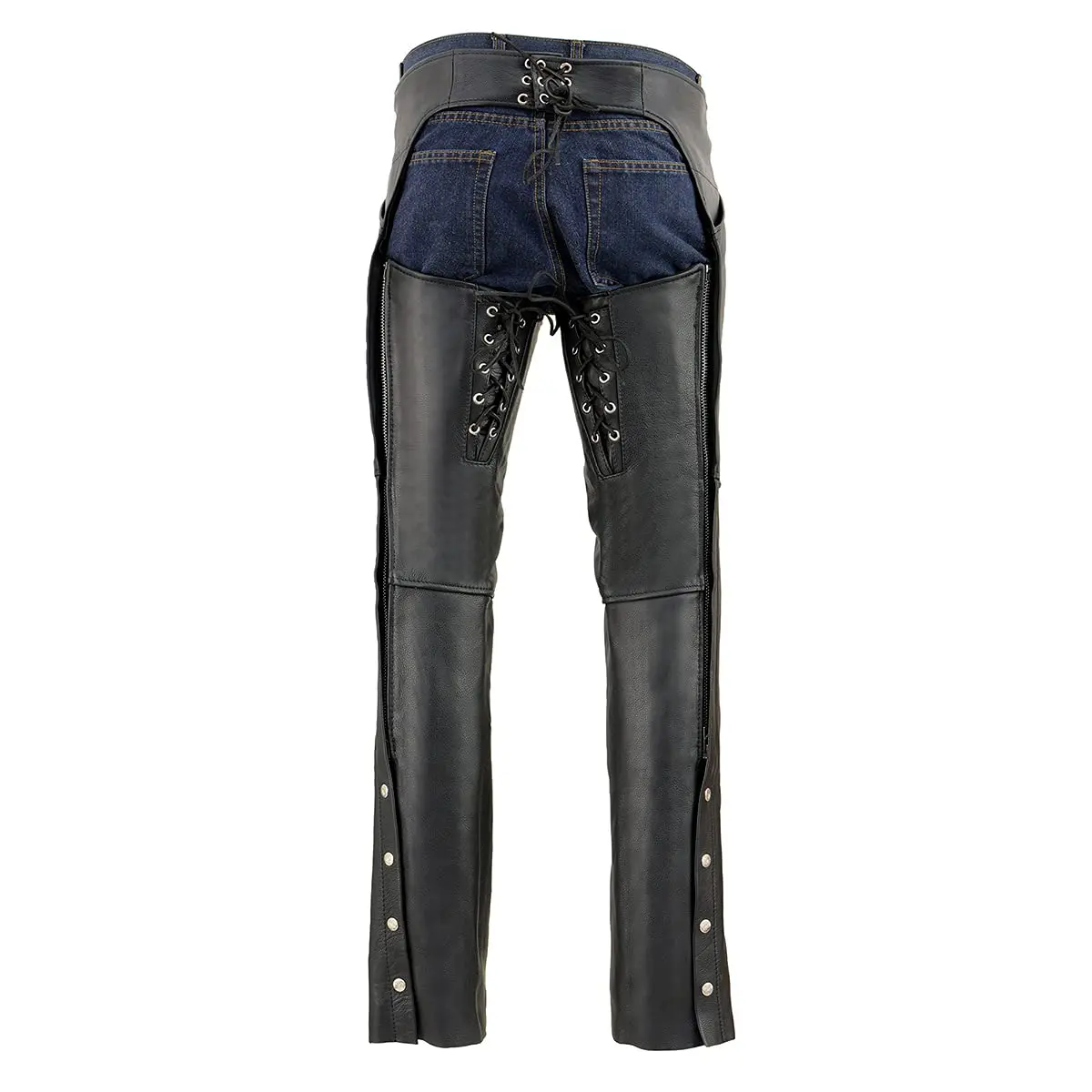 Milwaukee Leather Women's Chaps (Black, XX-Large) | Premium Cowhide Motorcycle Gear - view 3