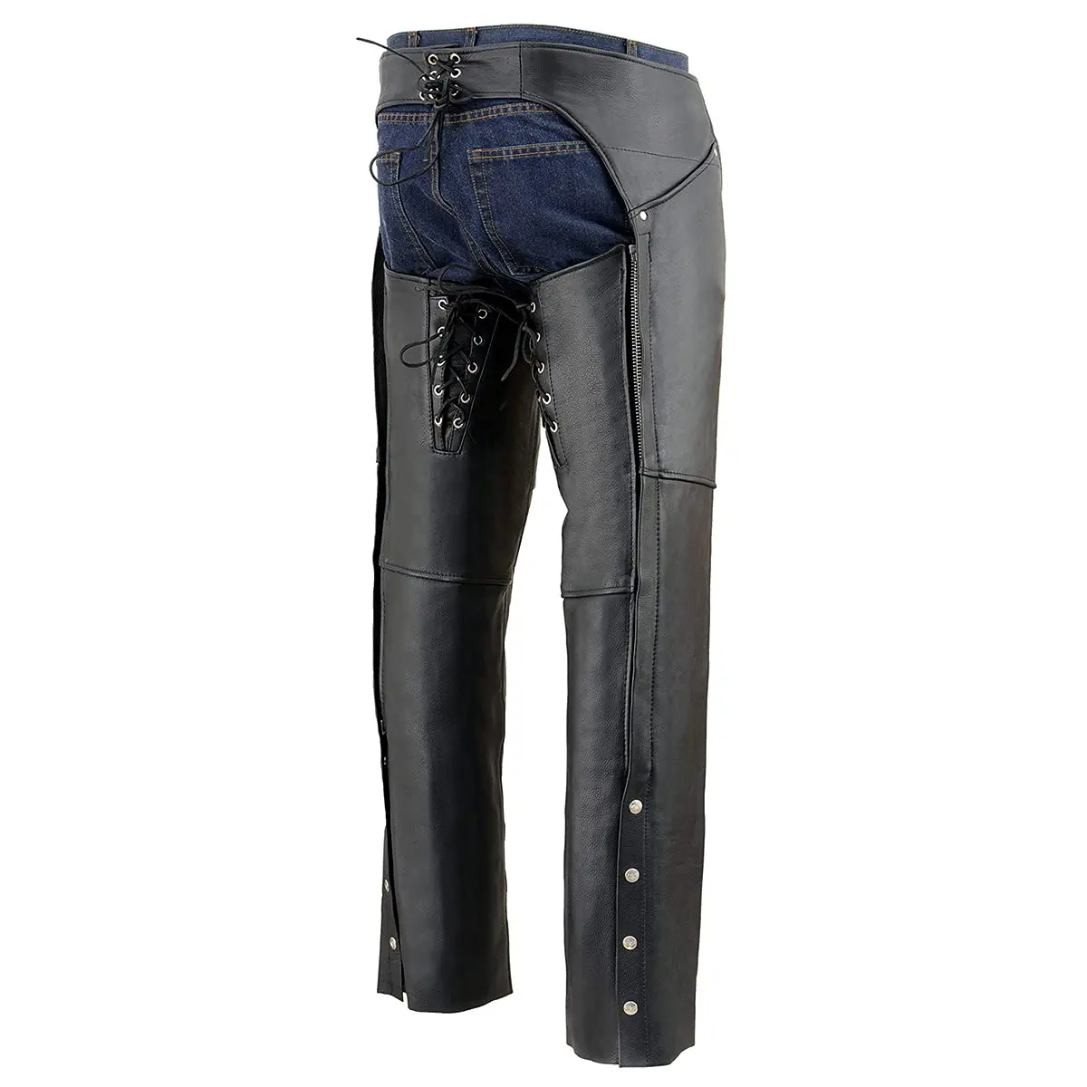 Milwaukee Leather Women's Chaps (Black, XXX-Large) | Leather Motorcycle Gear for Women - view 8