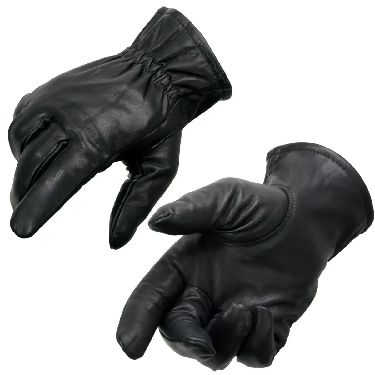 Milwaukee Leather SH734 Men's Black Thermal Lined Leather Motorcycle Gloves w/Cinch Wrist Closure - Large | Cold Weather Gloves - main product image