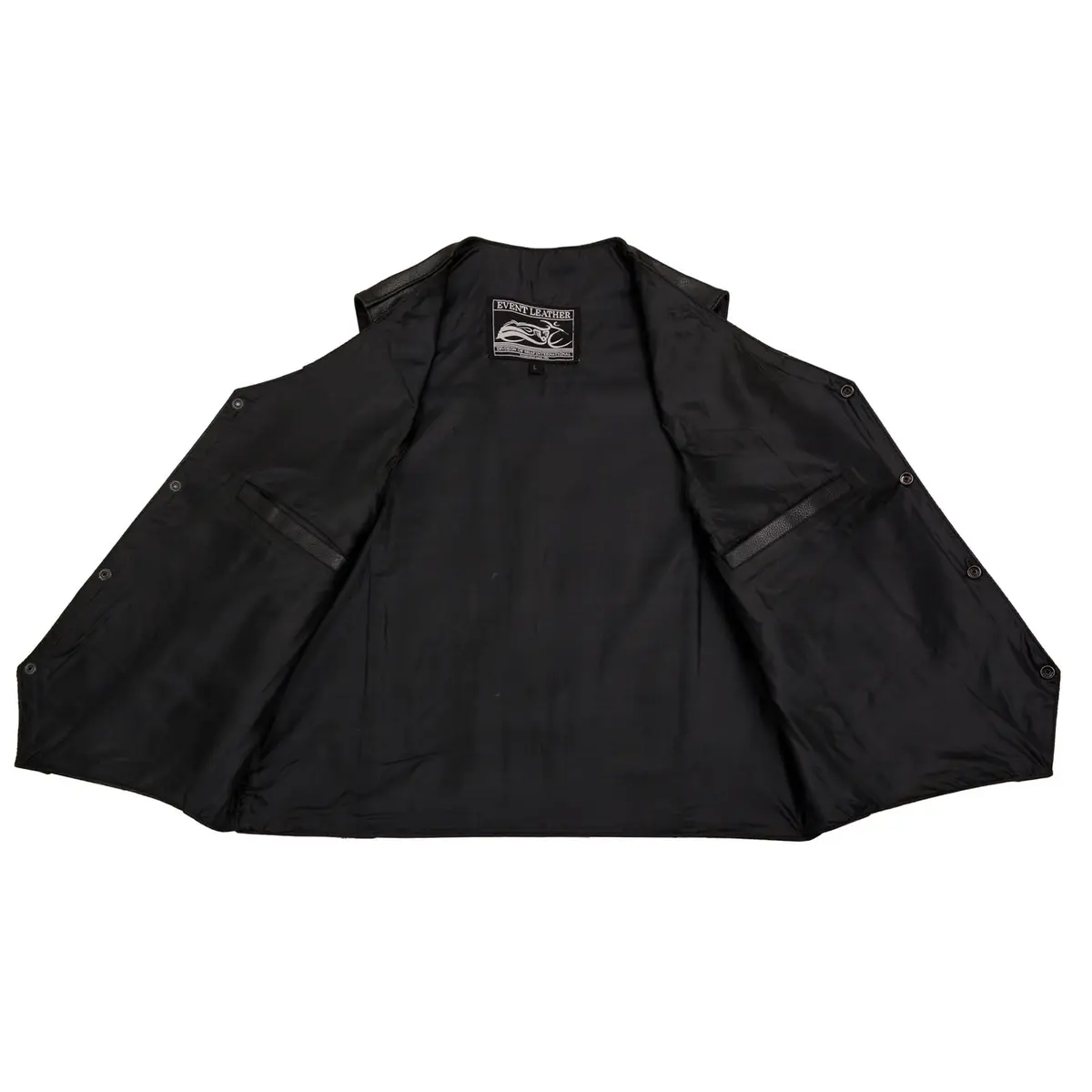 EVENT LEATHER EL5310 Black Motorcycle Leather Vest for Men | Classic Biker Style with Multiple Pockets (XS) - view 6
