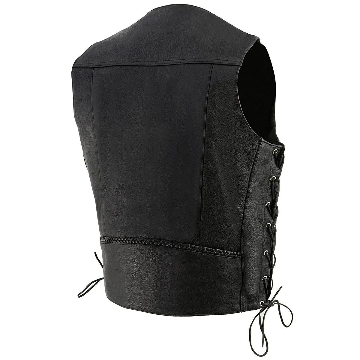Milwaukee Leather ML1359 Men's Black Premium Leather Side Lace Motorcycle Vest 40 | Superior Abrasion Resistance & Concealed Carry - view 7