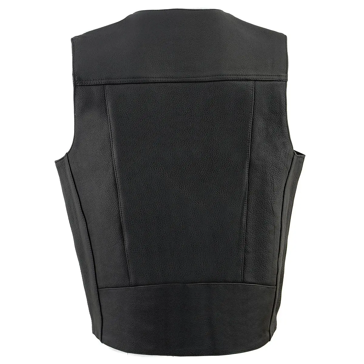 Milwaukee Leather ML1368 Men's Black Premium Leather V-Neck Motorcycle Vest with Buffalo Nickel Snaps - Size 60 - view 2