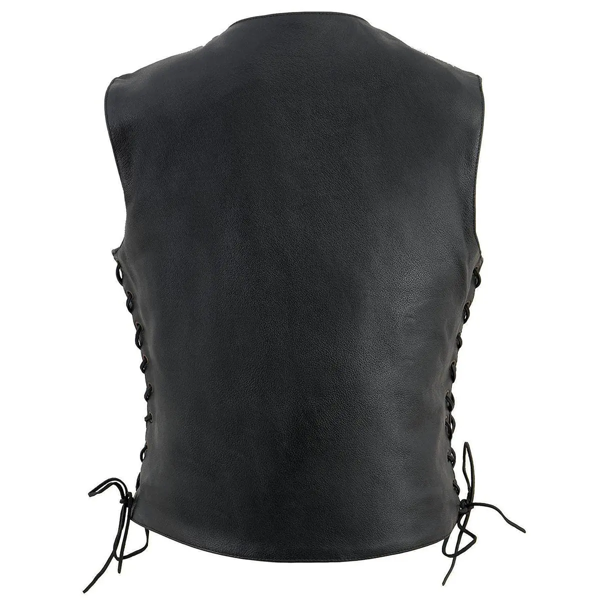 Milwaukee Leather SH1292 Women's Black Leather Side Lace 6 Pocket Motorcycle Vest | Abrasion-Resistant Full-Grain Leather - view 2