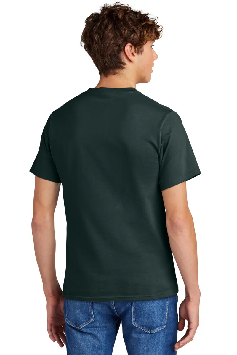 Port & Co Big and Tall 100% Cotton Essential T-Shirt Large Tall Dark Green | Heavyweight Crew Neck - view 2