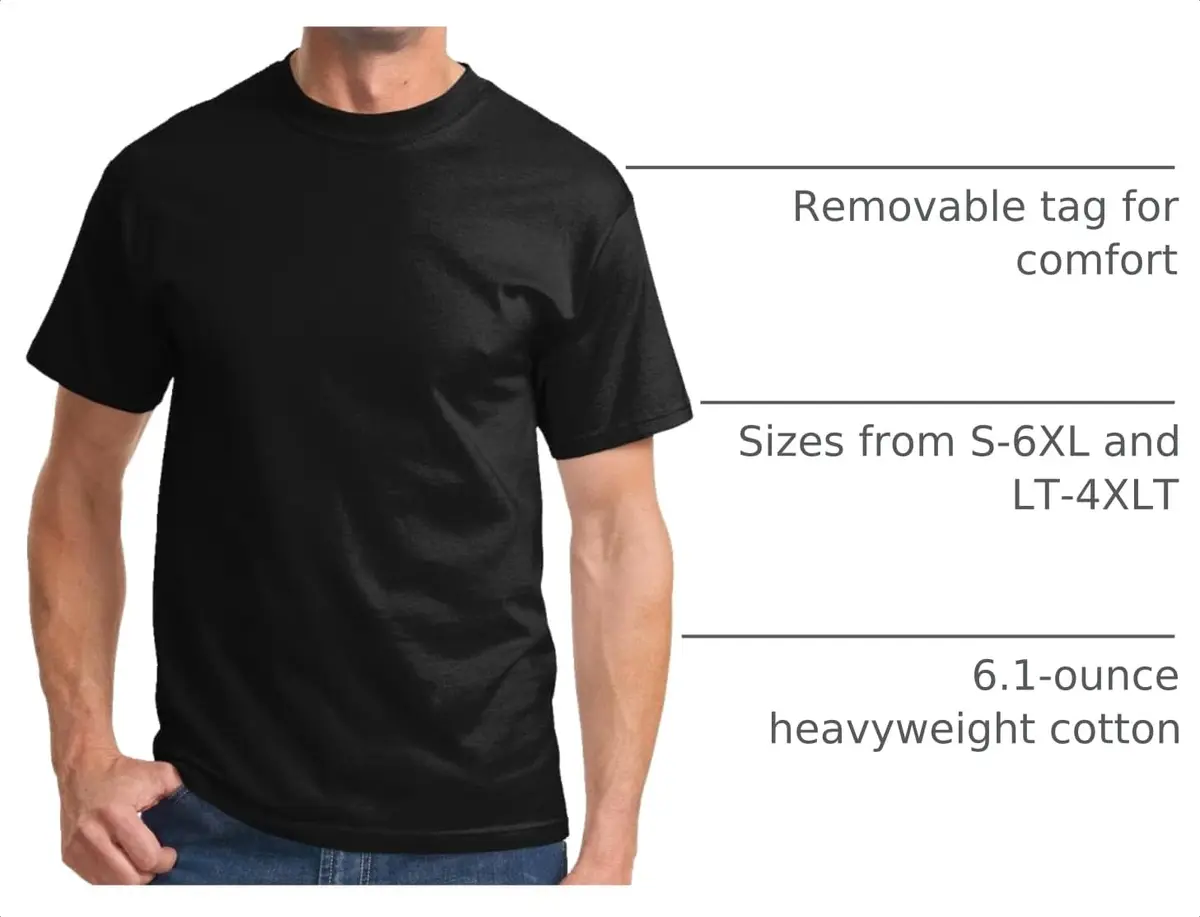 Port & Company Big and Tall 100% Cotton Essential T-Shirt 2.27 kg (5 lb) | Heavyweight Crew Neck - view 4