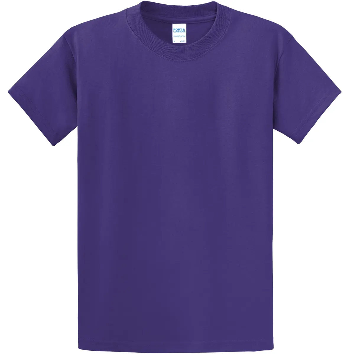 Port & Company Big and Tall 100% Cotton Essential T-Shirt Large Tall Purple | Heavyweight Crew Neck - view 4