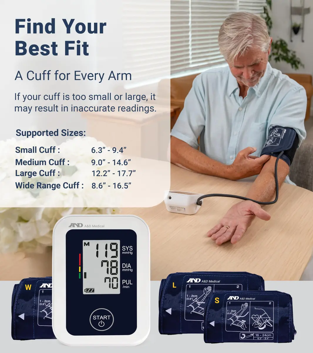 A&D Medical UA-651 Upper Arm Blood Pressure Monitor with Wide Range Cuff (22-42cm / 8.6-16.5") | Clinically Validated for Home Use - view 5