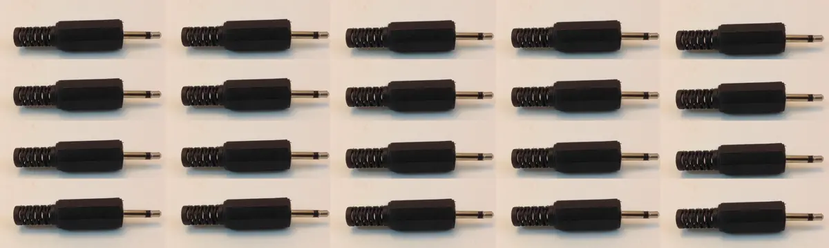 CES 2.5mm Mono SUB-MINI Plug Handle Plastic Grip with Strain Relief (20 Pack) | Compact Electrical Connector for Industrial Use - main product image