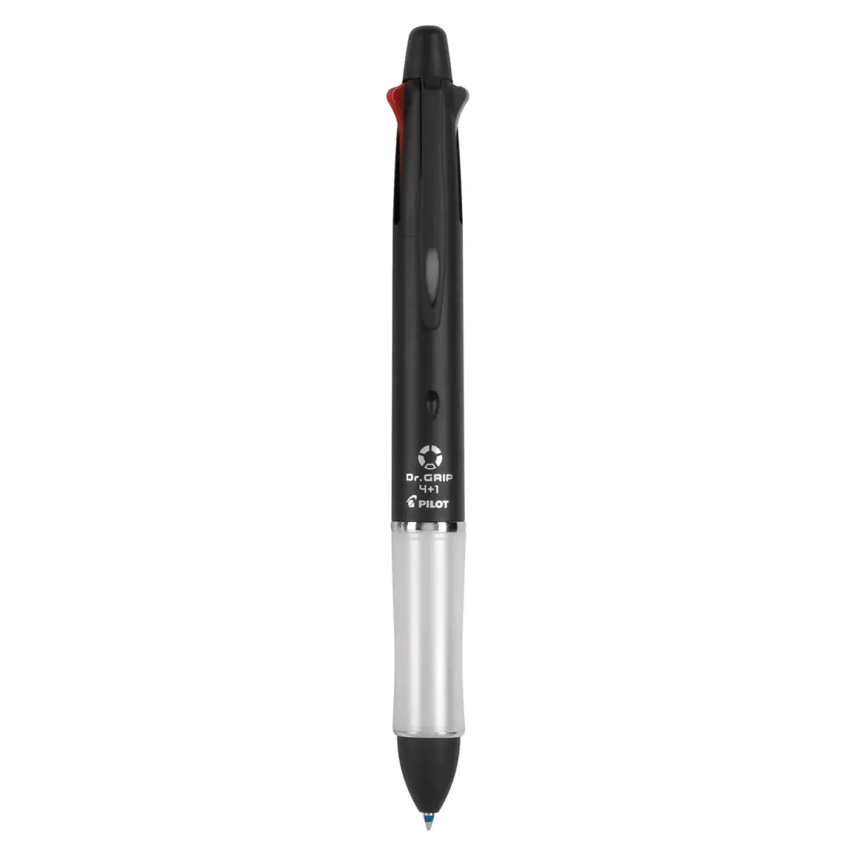 PILOT Dr. Grip 4+1 Multi-Function Ballpoint Pen + Pencil, Fine Point 0.7mm, Black Barrel, 4-Color Ink | Arthritis Foundation Commended Ergonomic Grip - main product image