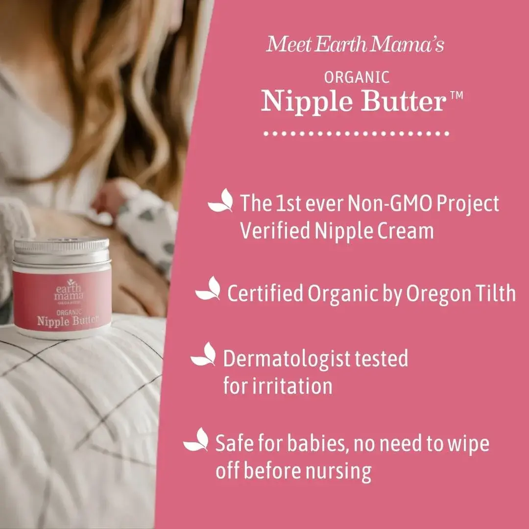 Earth Mama Organic Nipple Butter™ Cream 60ml (2 Fl Oz) 3-Pack | USDA Organic, Lanolin-Free, Safe for Breastfeeding - view 5