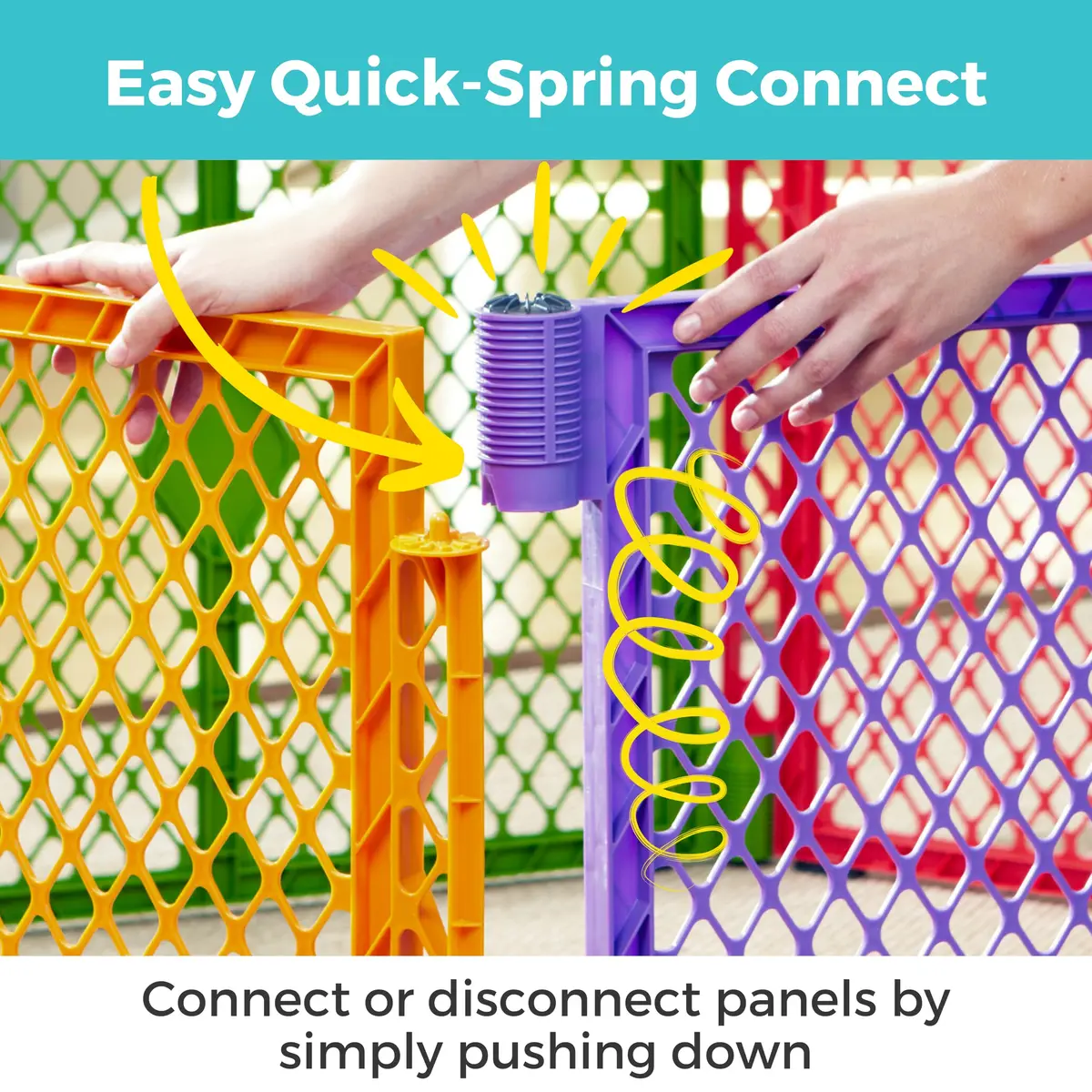 Toddleroo Superyard 2-Panel Extension 65" | Adds 7 ft to Baby Playpens, ColorPlay - view 5