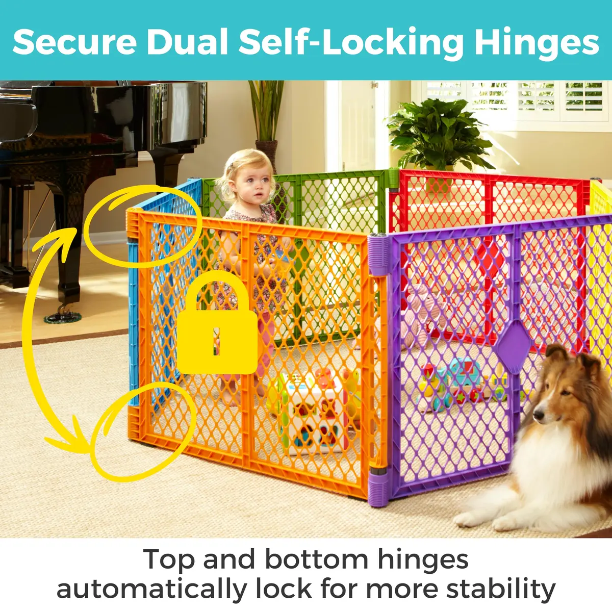 Toddleroo Superyard 2-Panel Extension 65" | Adds 7 ft to Baby Playpens, ColorPlay - view 6