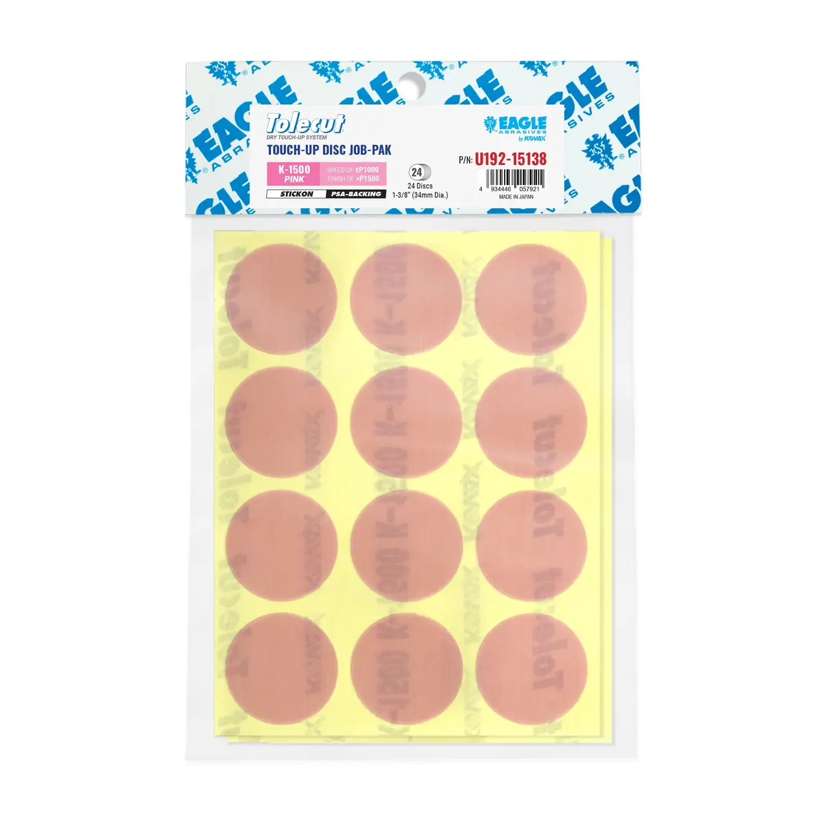 Eagle Abrasives Tolecut PSA Touch-Up Discs 34mm Pink | Dry Lube Technology for Flawless Finishing - main product image