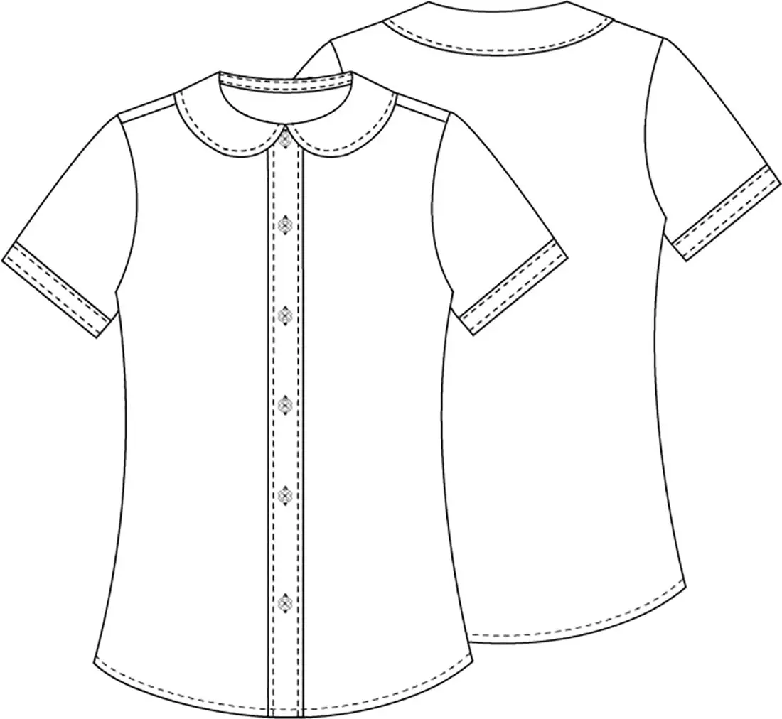 Classroom Girls Short Sleeve Peter Pan Blouse | Classic School Uniform in White (Medium) - view 3
