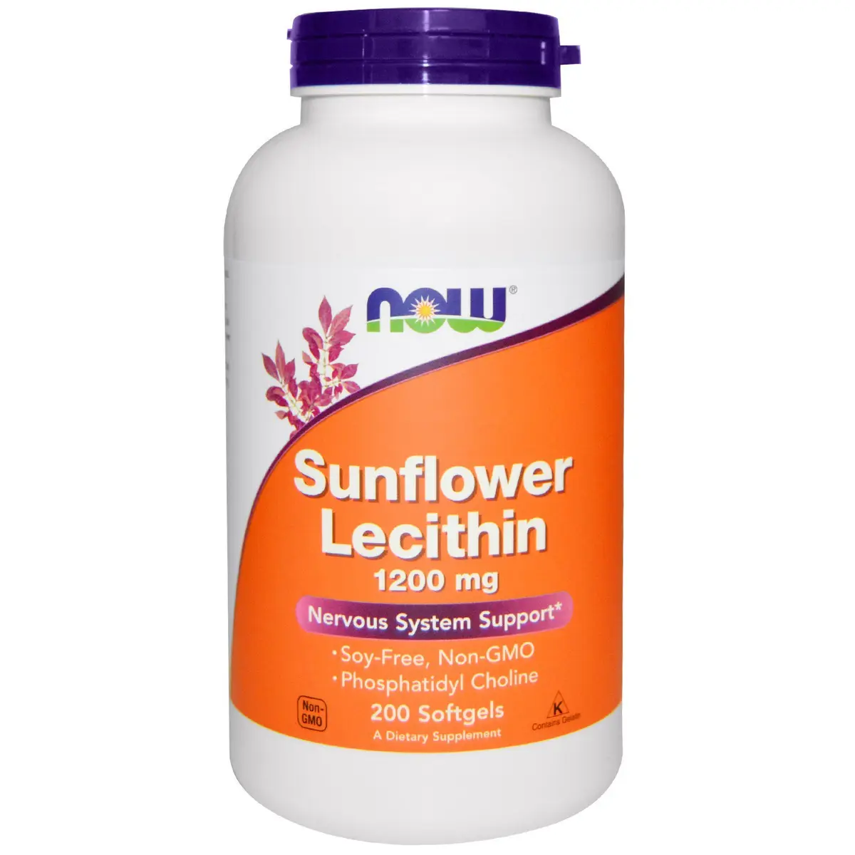 NOW Foods Sunflower Lecithin 1200mg | Non-GMO, Soy-Free, Brain & Nervous System Support - main product image