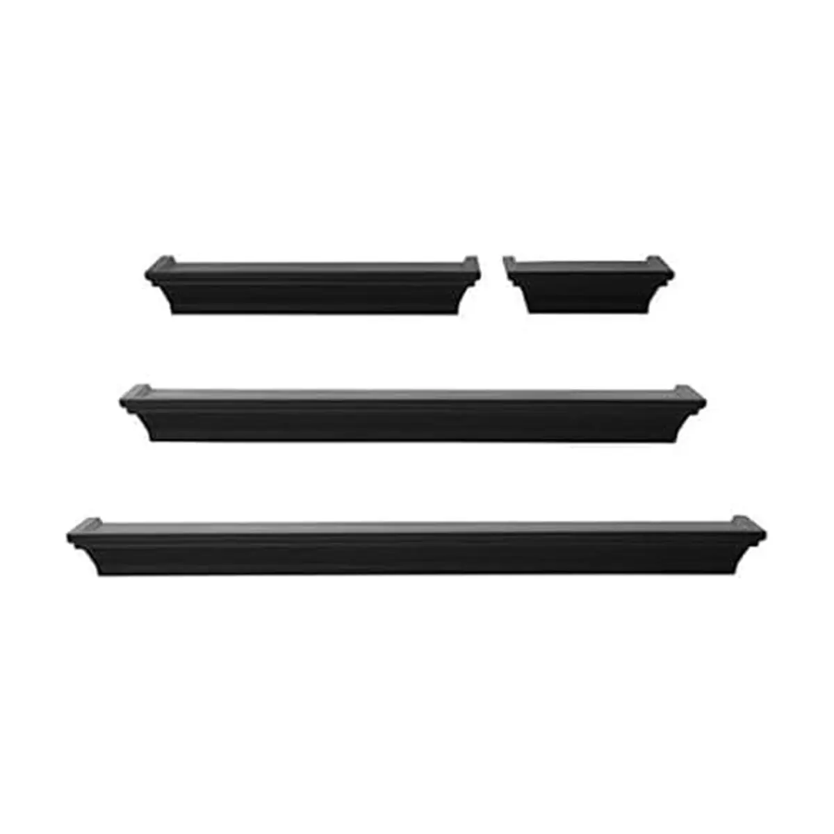 MELANNCO Floating Crown Molding Ledge Shelves Set of 4 White | Display Items Securely with Lip Edge - main product image