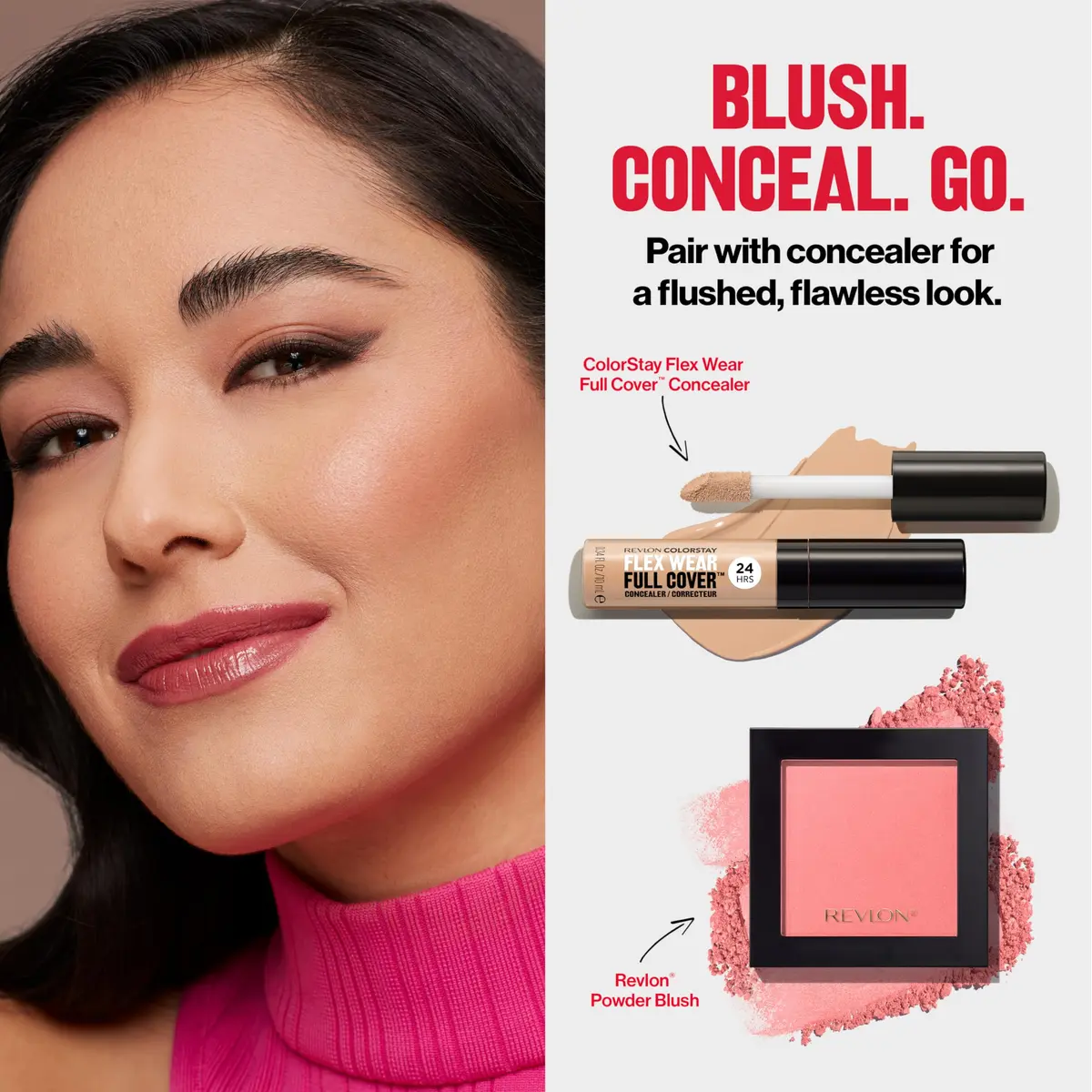 REVLON Powder Blush Face Makeup Oh Baby! Pink 5ml (0.17 oz) | Buildable Color for Natural Glow - view 7