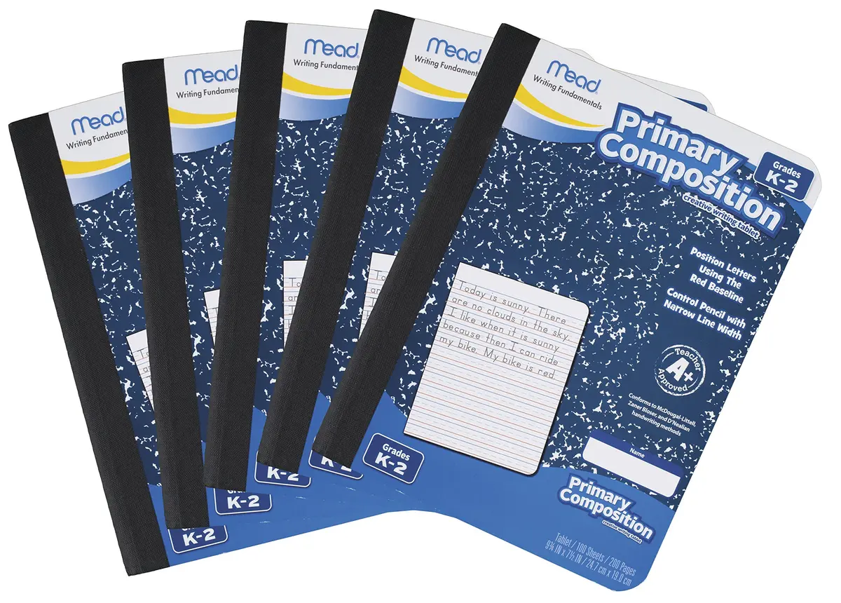 Mead Primary Composition Notebook for Grades K-2 | 100 Sheets Wide Ruled, 5 Pack - main product image