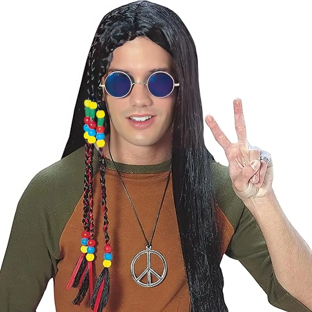 Amscan Peace Sign Necklace Black/Silver 26.5 inch Plastic Retro Style Unisex Fashion Statement Piece - view 2