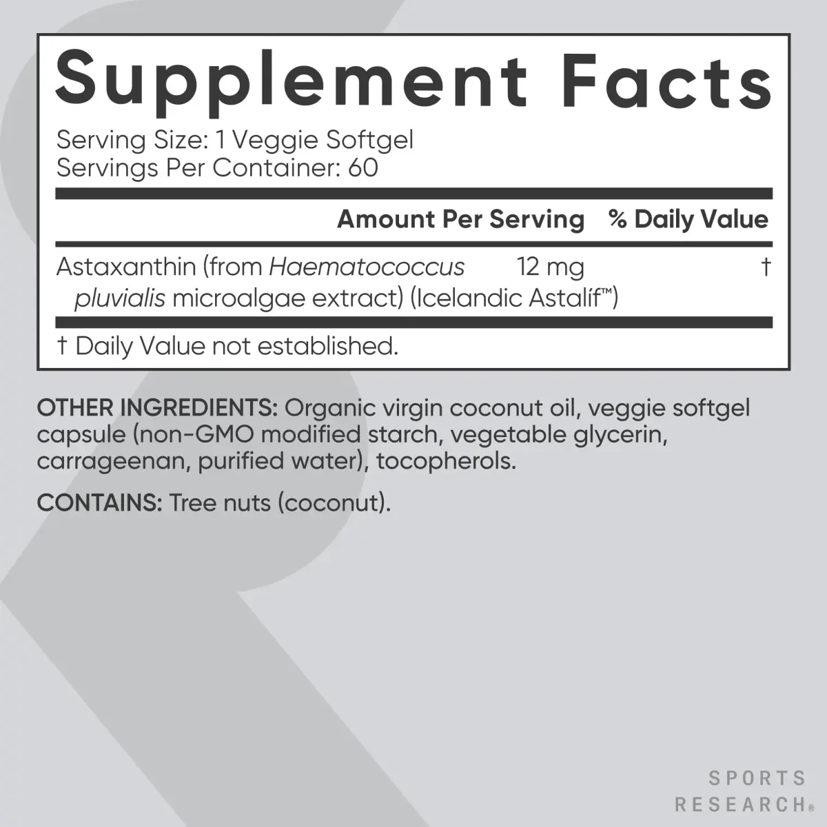 Sports Research Vegan Astaxanthin 12mg with Organic Coconut Oil 60 Count | Antioxidant Support for Skin & Eye Health - view 5