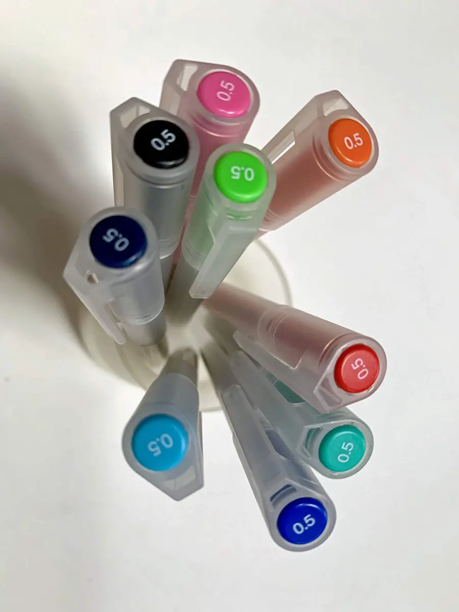 MUJI Gel Ink Ballpoint Pens 0.5mm 9-Color Pack | Smooth Writing for Students & Office - view 3
