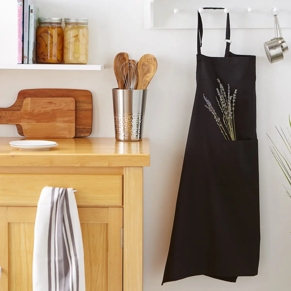 DII Chef Apron Black | Unisex Cotton Kitchen Essential (28x32 inches) - view 5
