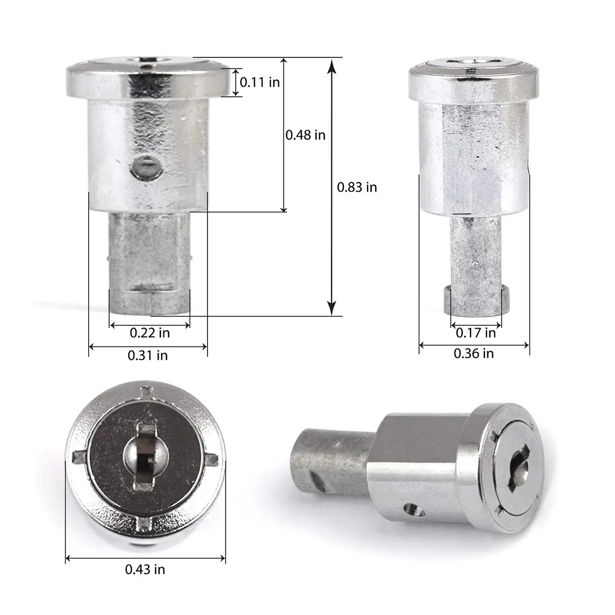 Bulk Vending Lock & Key for Beaver Gumball Vending Machine | Metal Round Lock, Silver, Canada | Replacement Part - view 2