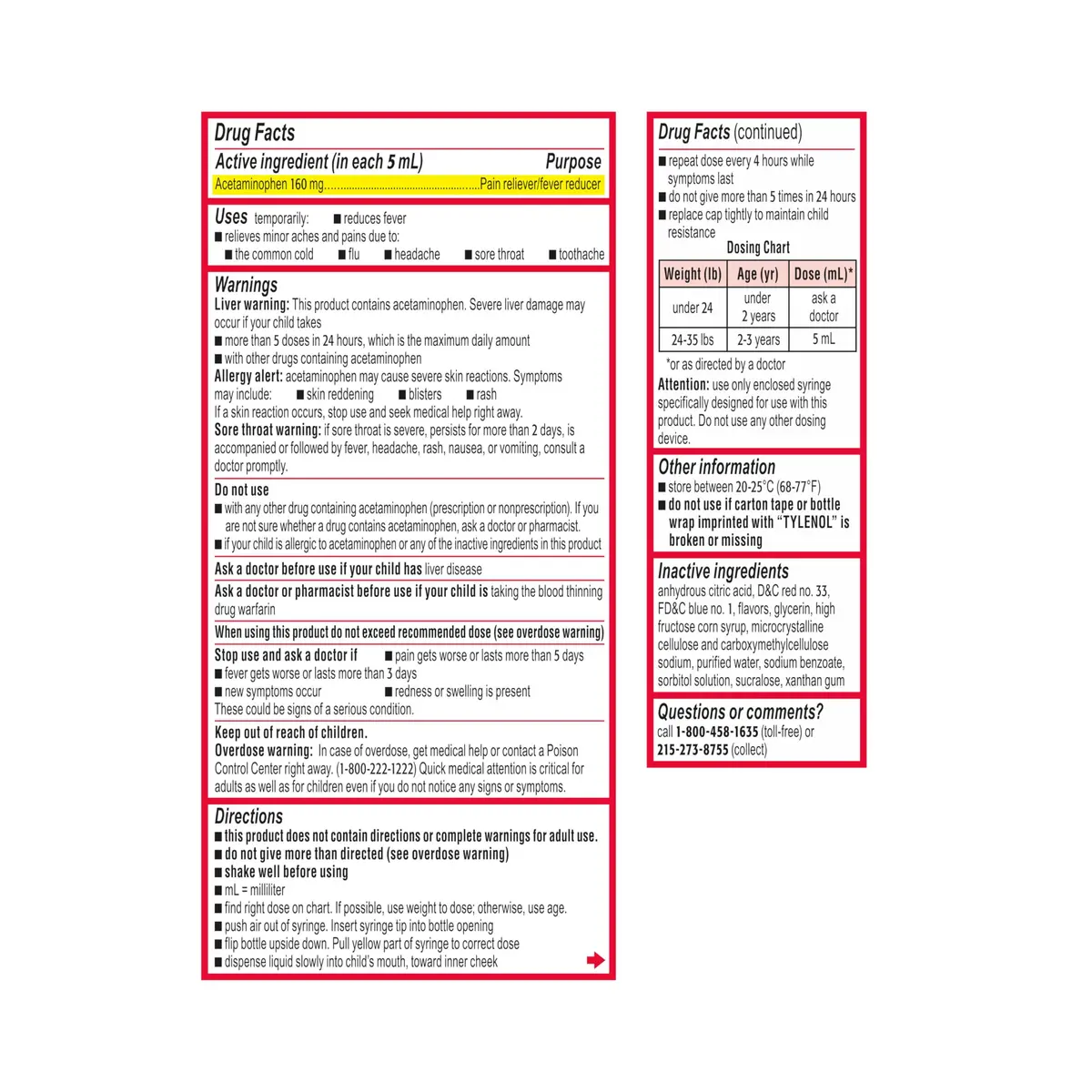 Infants' Tylenol Oral Suspension Acetaminophen Grape 29.57ml (1 fl. oz) | Pediatrician Recommended Pain & Fever Relief - view 8