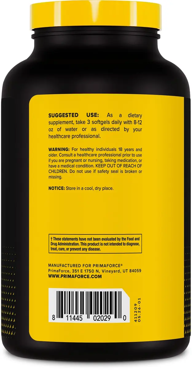 Primaforce CLA 2400mg 180 Softgels | Max CLA for Men & Women, Non-Stimulant - view 3