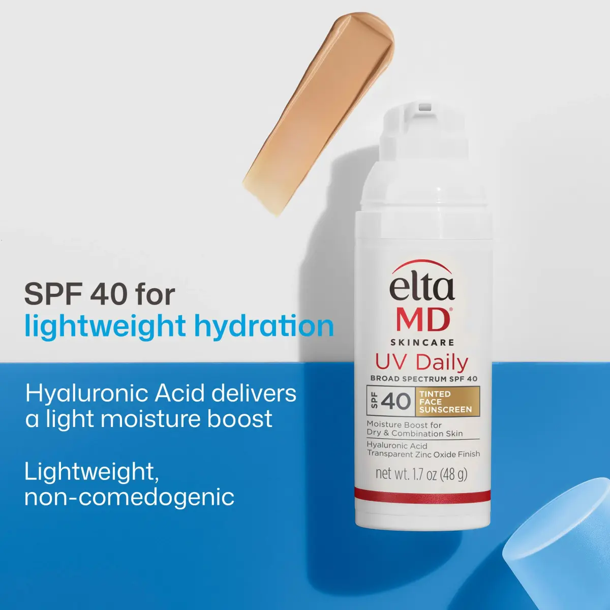 EltaMD UV Daily Tinted Face Sunscreen Moisturizer SPF 40 48g (1.7 Fl Oz) | Broad Spectrum UVA/UVB Protection - view 2