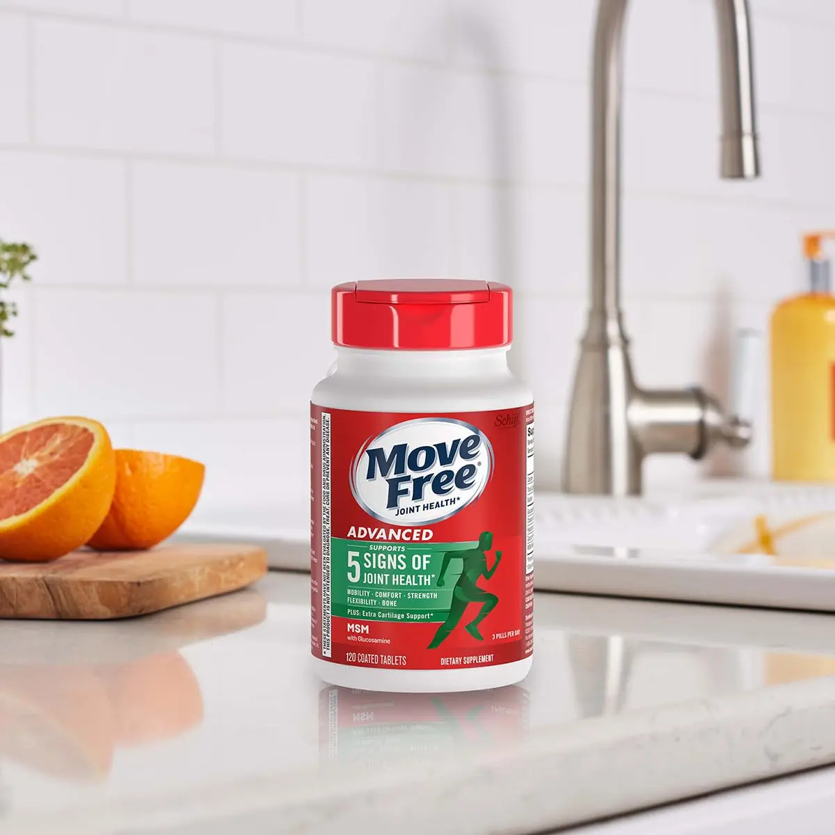 Move Free Advanced Plus MSM Coated Tablets 240 Count (Pack of 2) | Joint Health Supplement with Glucosamine and Chondroitin - view 9