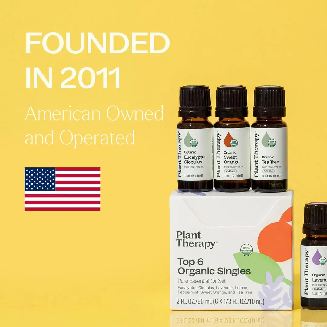 Plant Therapy Top 6 USDA Organic Essential Oil Set for Diffusion & Topical | 6x10mL, Pure & Certified - view 7