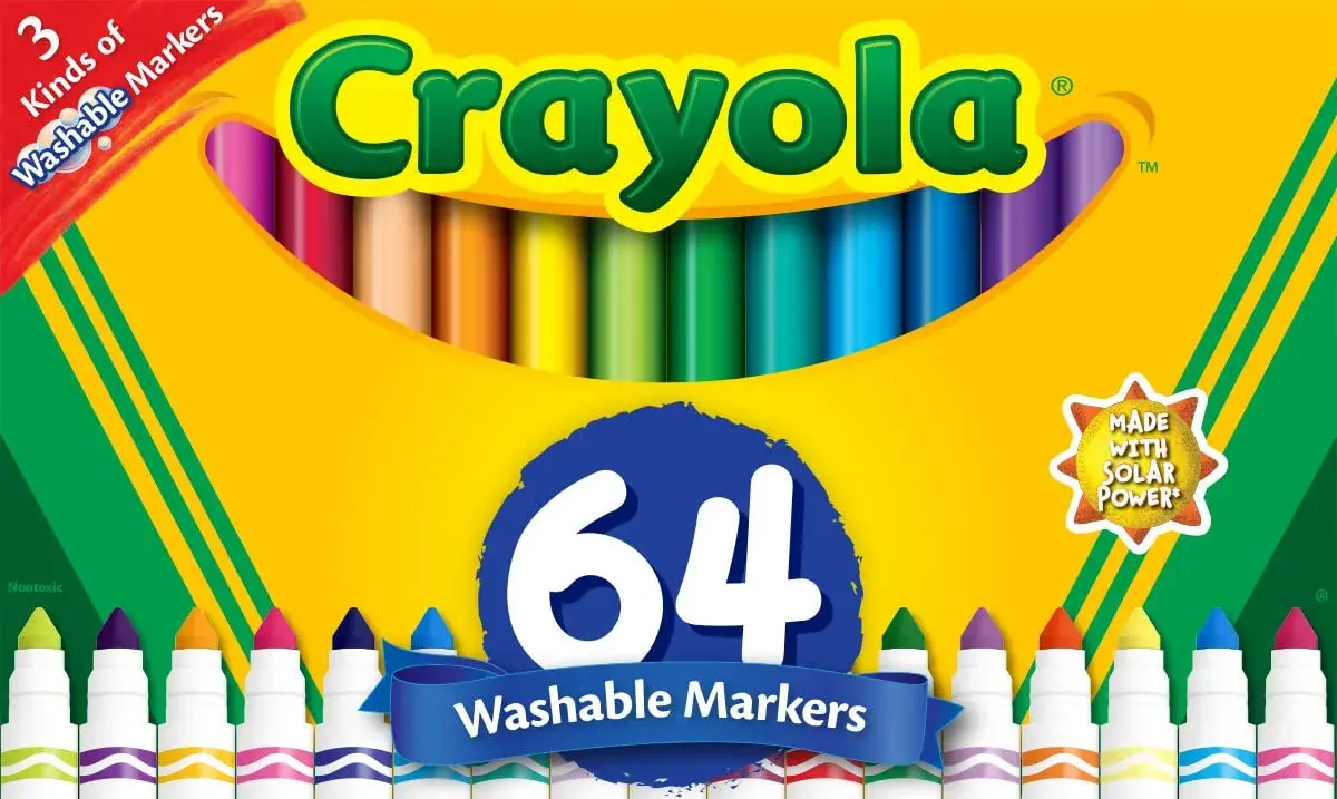 Crayola Washable Broad Line Marker Variety Set (64ct) | Ultra-Clean, Gel FX, & Window Markers for Kids & Crafts - main product image