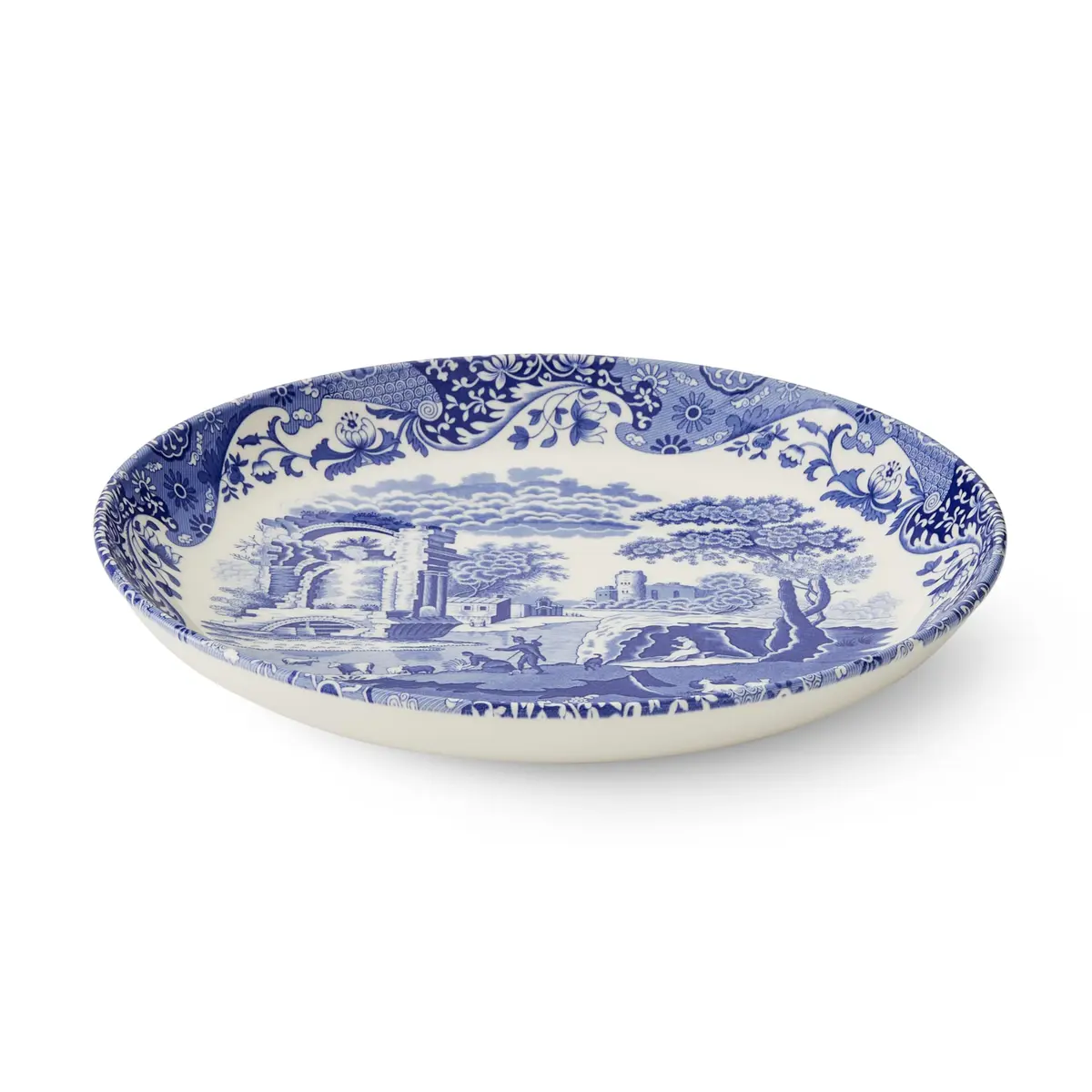 Portmeirion Blue Italian Pasta Serving Bowl - Blue/White | Made in England, Dishwasher & Microwave Safe - main product image