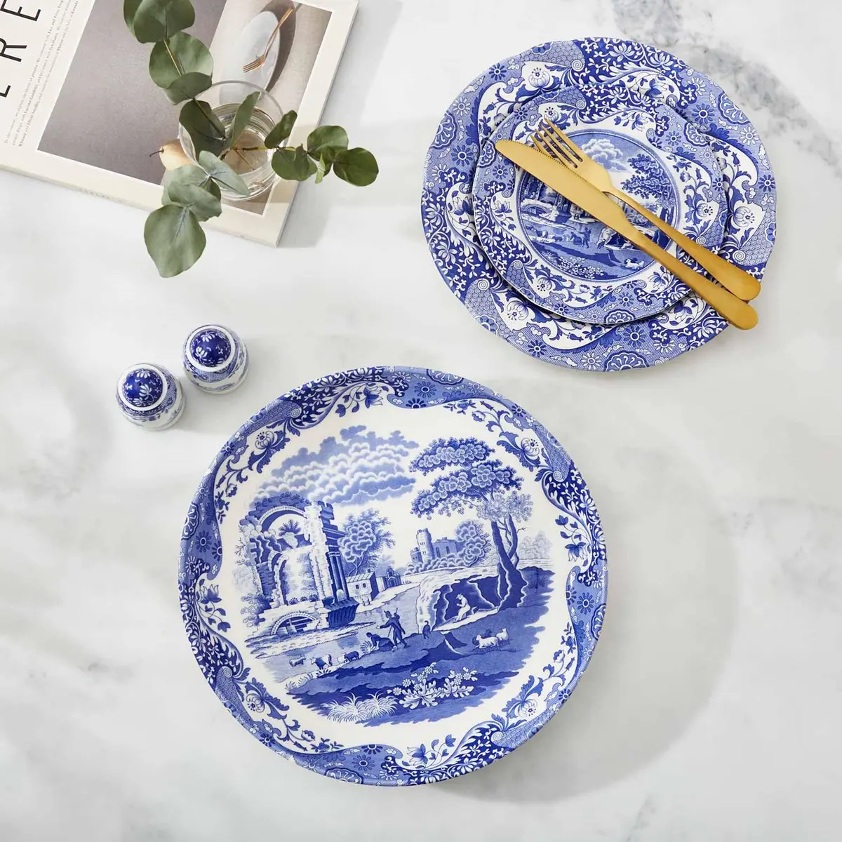 Portmeirion Blue Italian Pasta Serving Bowl - Blue/White | Made in England, Dishwasher & Microwave Safe - view 7