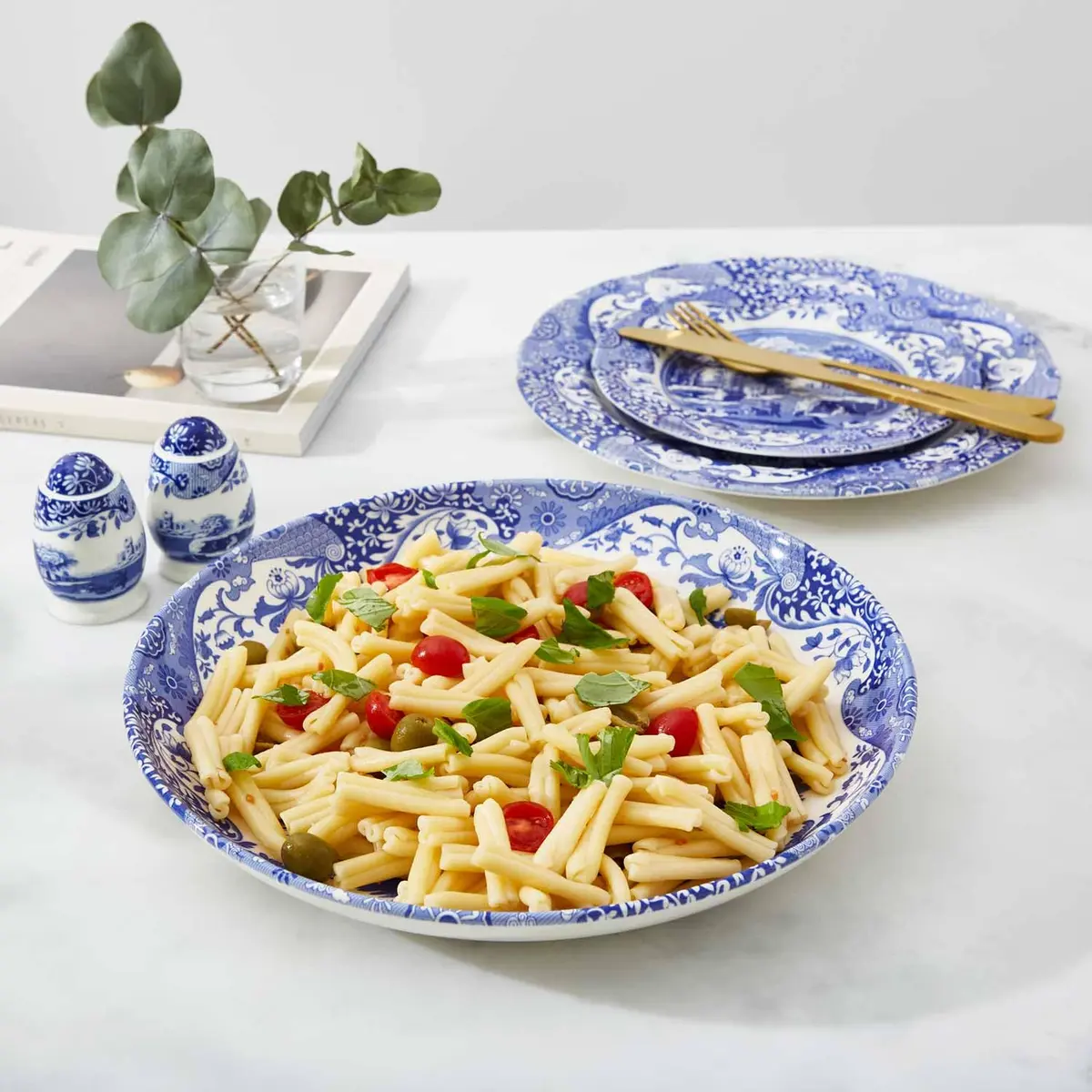 Portmeirion Blue Italian Pasta Serving Bowl - Blue/White | Made in England, Dishwasher & Microwave Safe - view 2