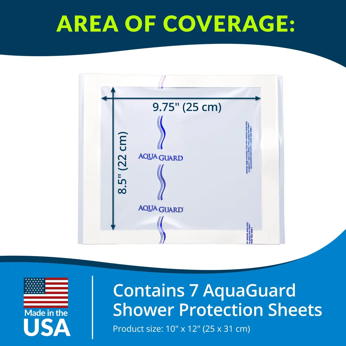 TIDI AquaGuard Wound Cover for Showering 10 in x 12 in | Waterproof, Hypoallergenic, Single-Use Sheets - view 3