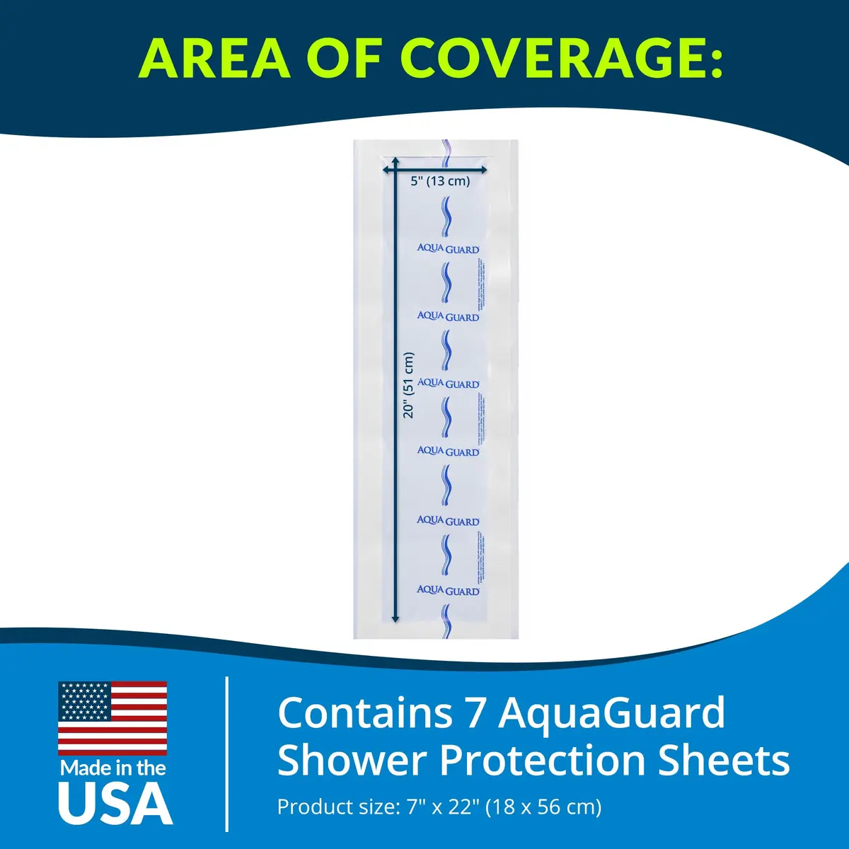 TIDI AquaGuard Wound Cover for Showering 7" x 22" | Waterproof, Hypoallergenic, 7 Sheets - view 3
