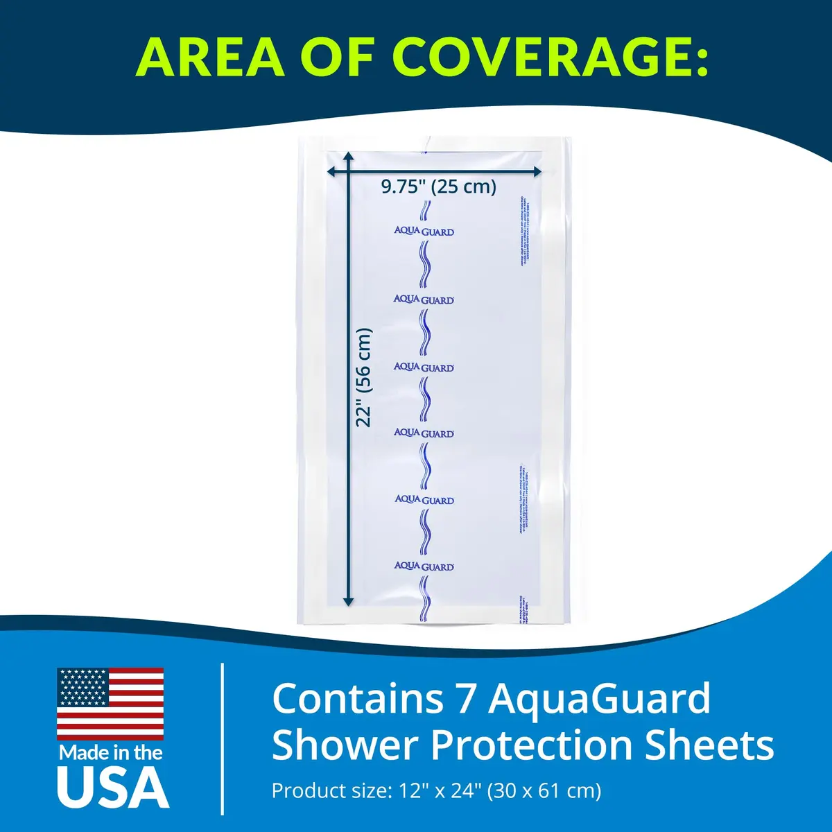 TIDI AquaGuard Wound Cover for Showering 12 in x 24 in (Pack of 7) | Waterproof Shower Sheets for Large Wounds - view 3