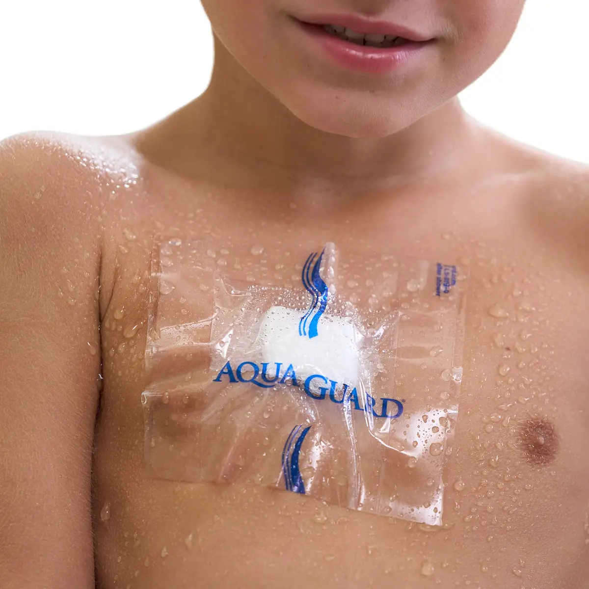TIDI AquaGuard Wound Cover for Showering, 4 in x 4 in (6.5 cm x 6.5 cm) Coverage, Pack of 7 Sheets | USA-Sourced Shower Protection - main product image