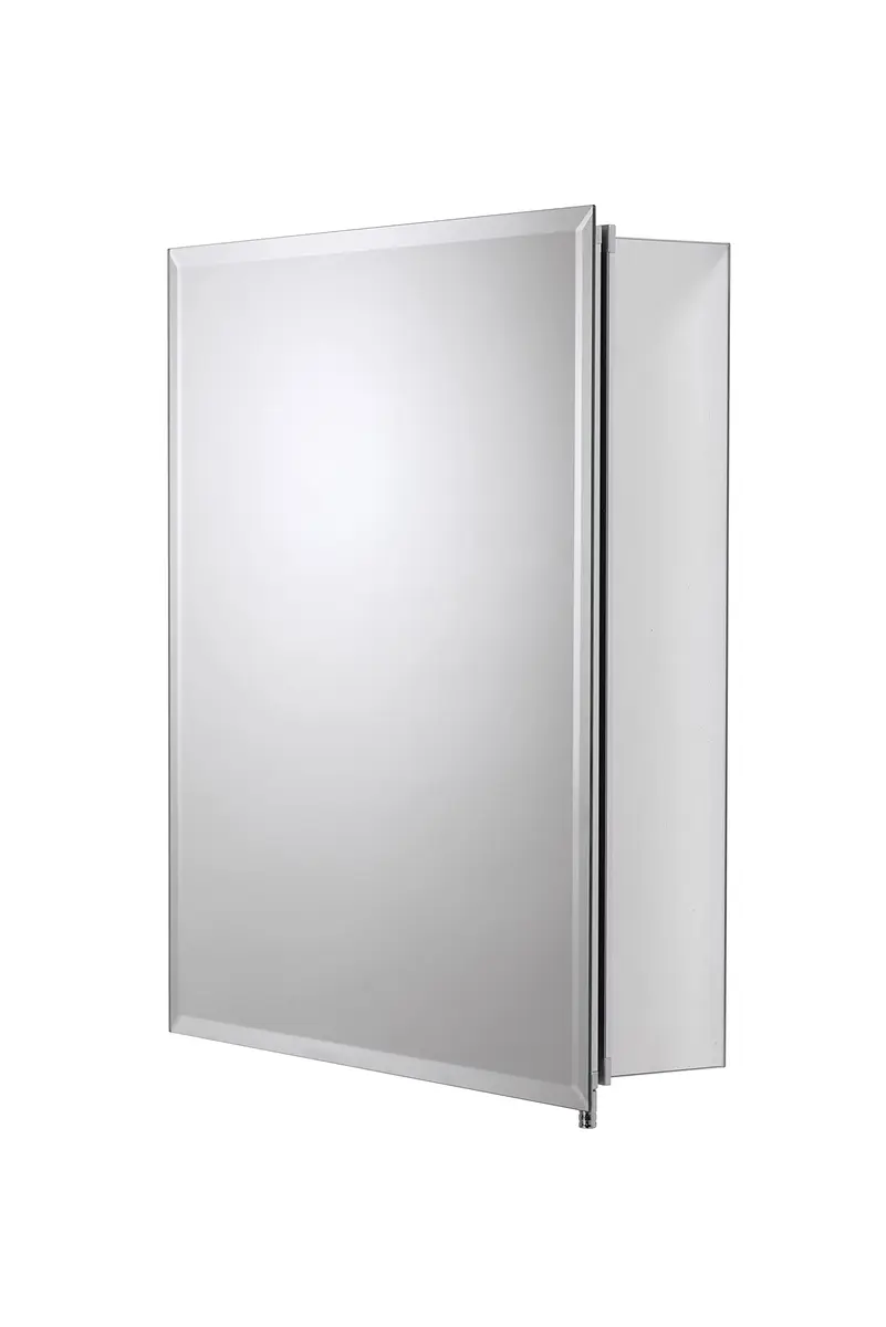Croydex Winster Single Door Medicine Cabinet 52cm (20") x 41cm (16") | Recessed or Surface Mount Aluminum - main product image
