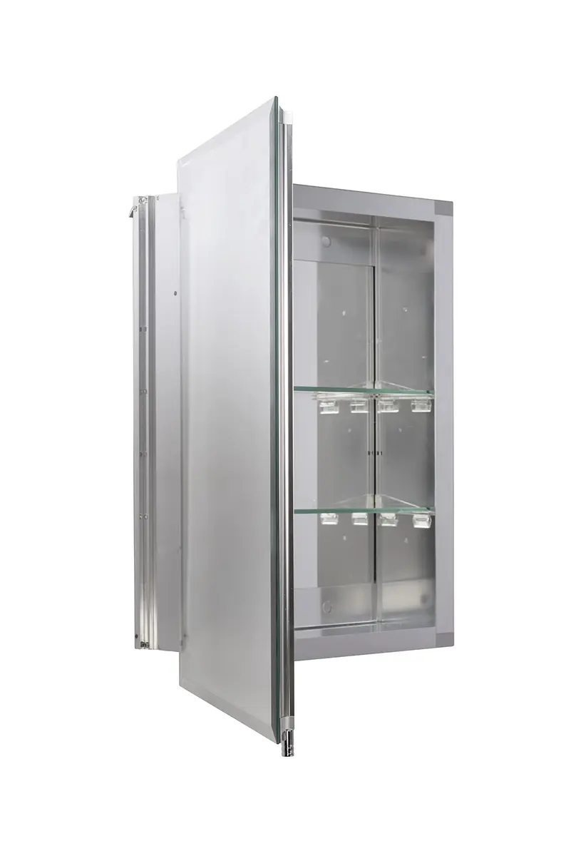Croydex Winster Single Door Medicine Cabinet 52cm (20") x 41cm (16") | Recessed or Surface Mount Aluminum - view 5