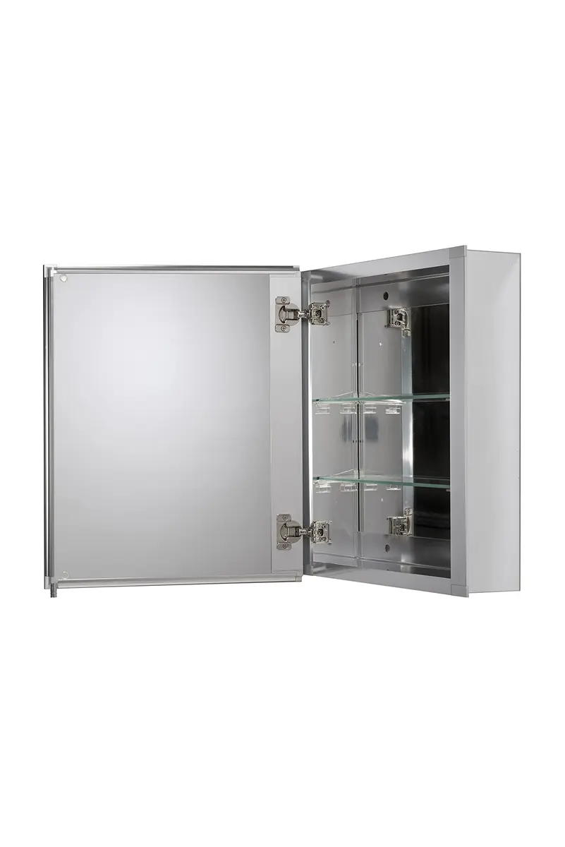 Croydex Winster Single Door Medicine Cabinet 52cm (20") x 41cm (16") | Recessed or Surface Mount Aluminum - view 7