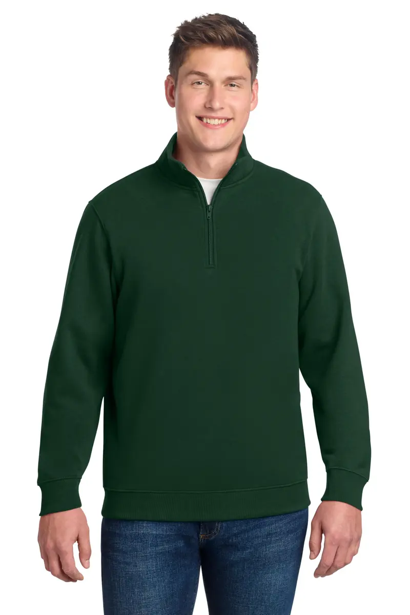 SPORT-TEK Unisex Quarter Zip Sweatshirt Forest Green | Classic Fit, Soft Cotton Blend, Durable & Comfortable - main product image